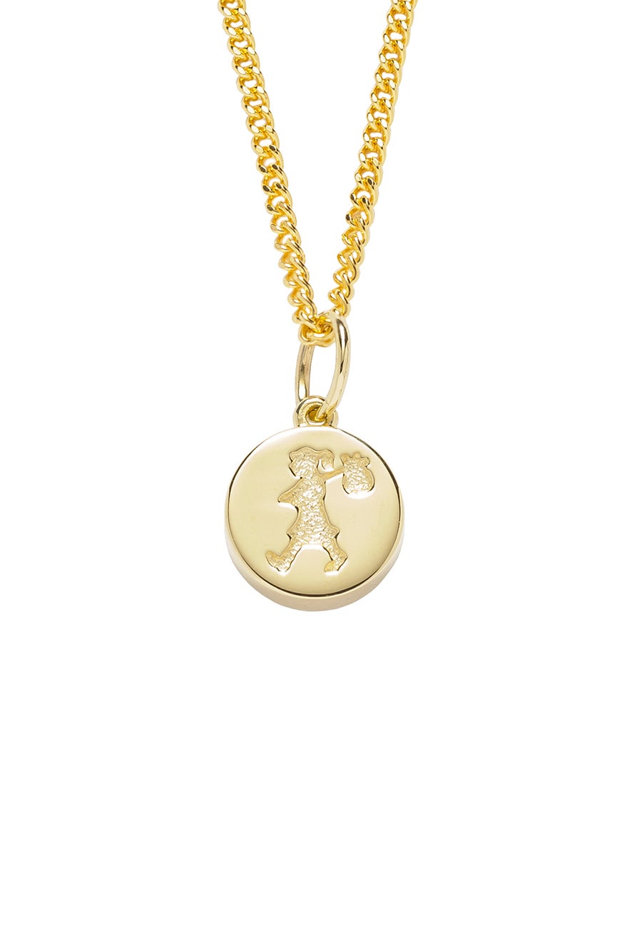 Runaway Stamp Necklace Gold