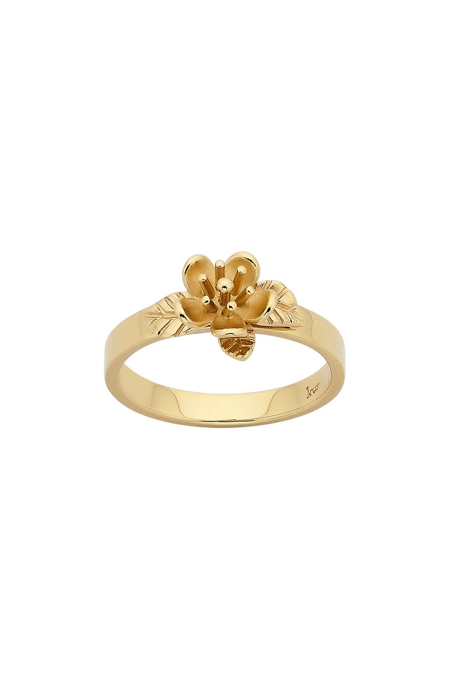 Single Flower Ring Gold