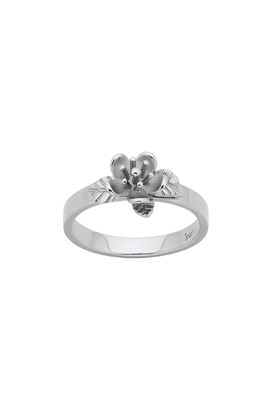 Single Flower Ring Silver