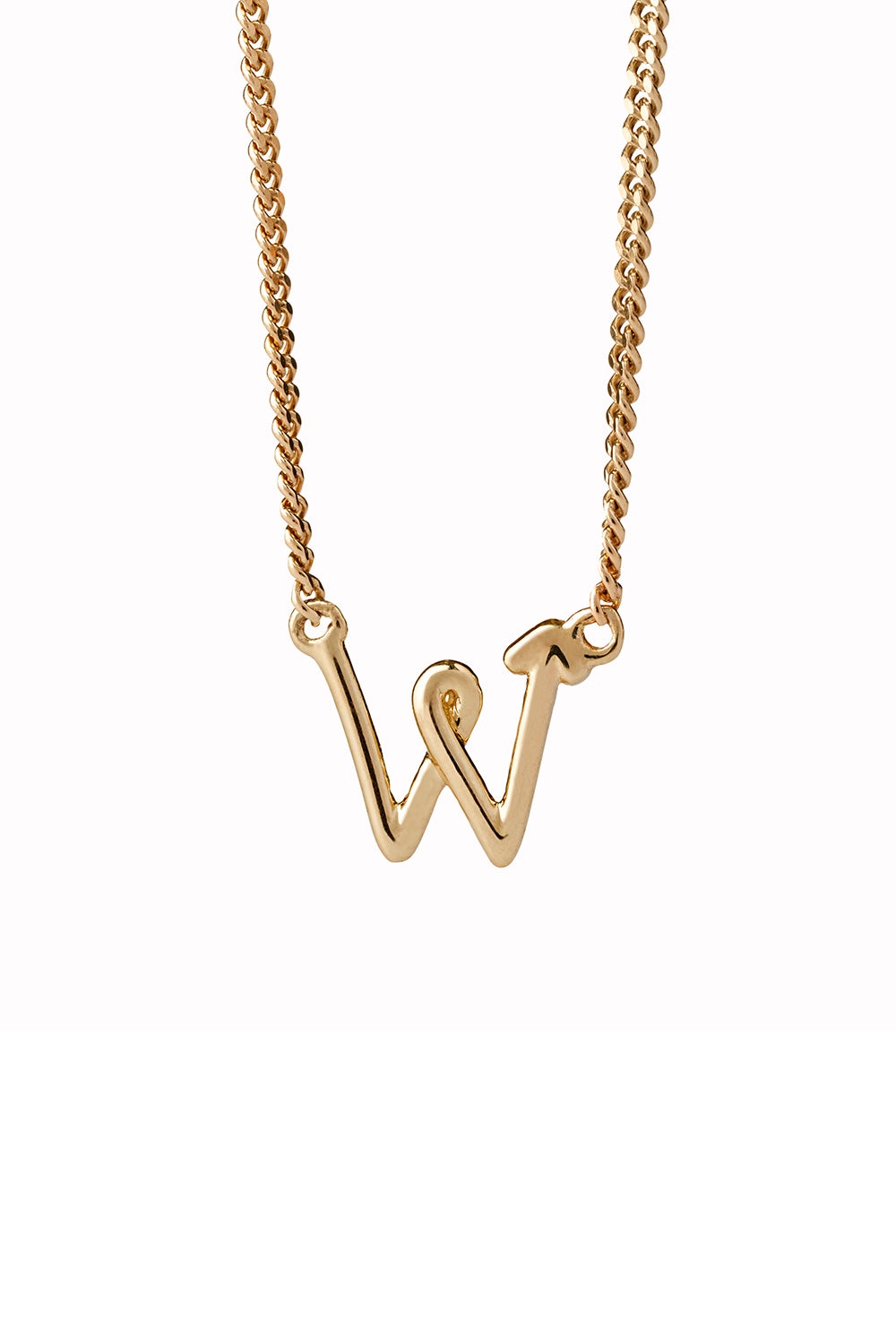 Single Initial Necklace Gold