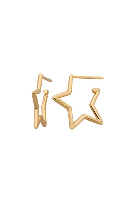 Star Outline Earrings Gold