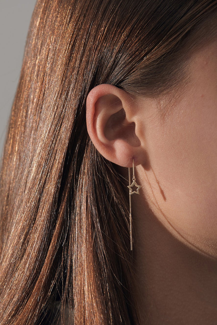 Star Thread Earrings Gold
