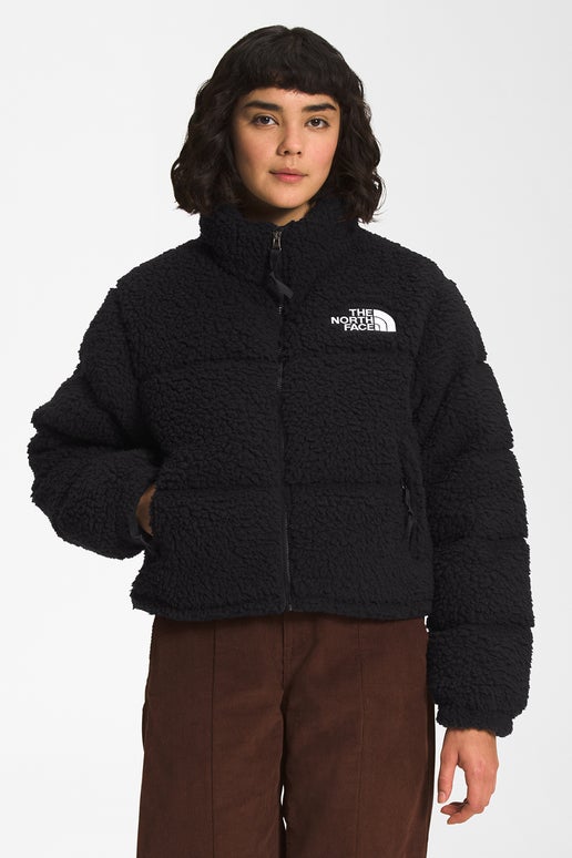 The North Face High Pile Fleece Nuptse Jacket Black Karen Walker