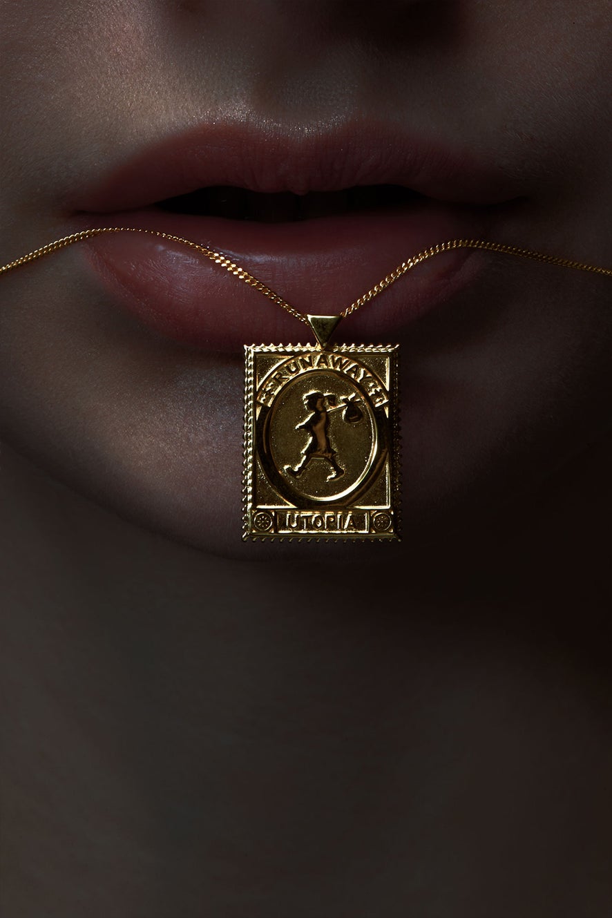 Utopia Stamp Necklace Gold