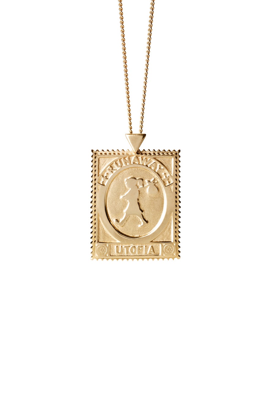 Utopia Stamp Necklace Gold