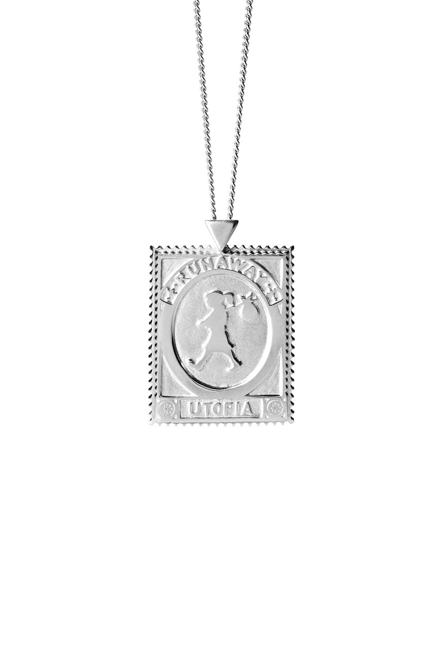 Utopia Stamp Necklace Silver