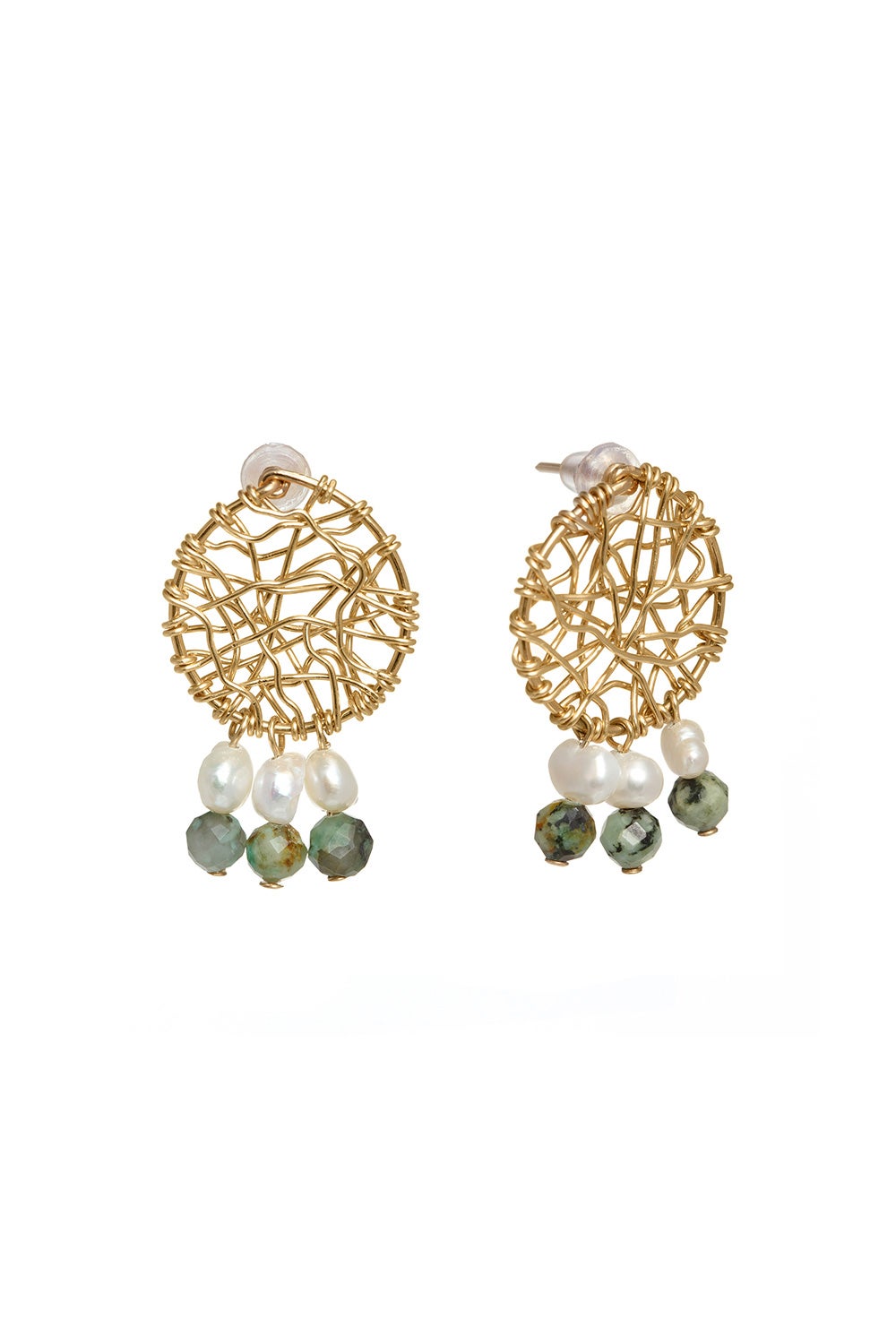 Vania Stud Daydreamer Pearl and Turquoise Earring